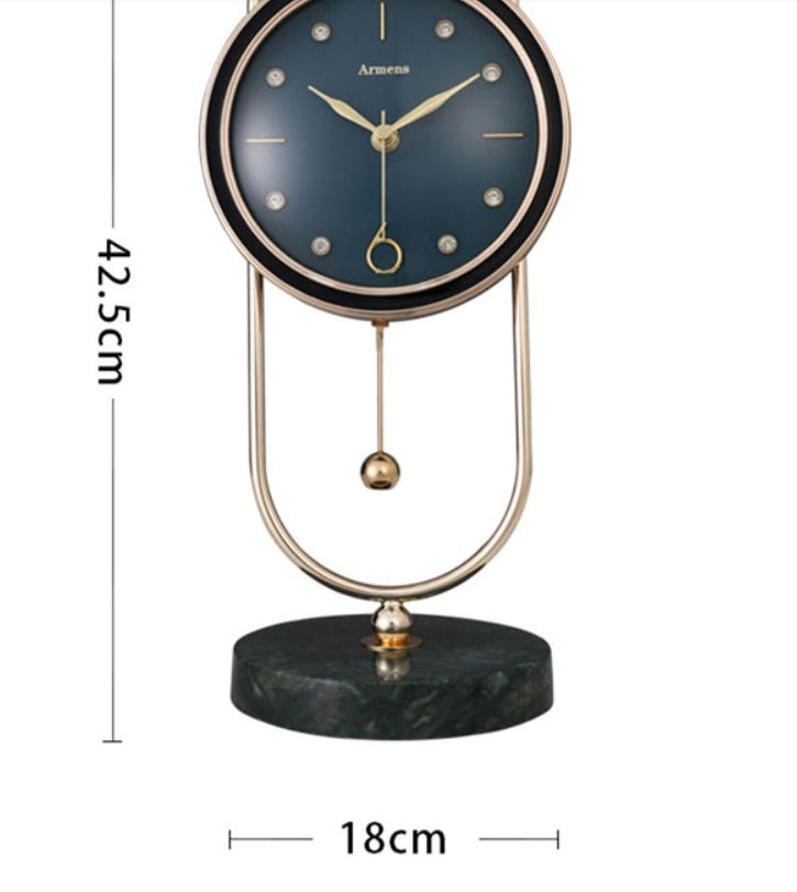 Marble Metal Clock | Home Metal Clock | KayEssence