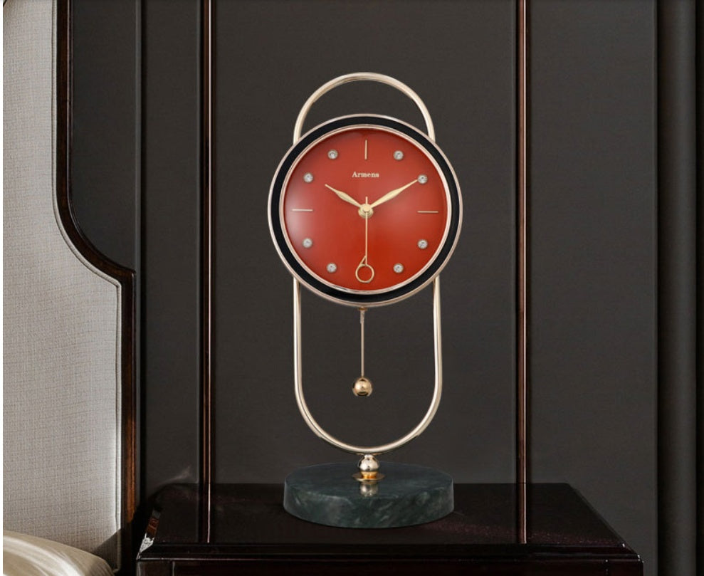 Marble Metal Clock | Home Metal Clock | KayEssence
