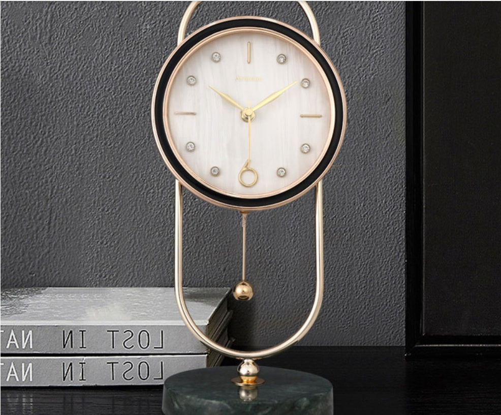 Marble Metal Clock | Home Metal Clock | KayEssence
