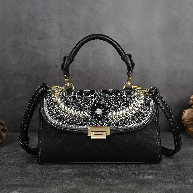 Women's Shoulder Handbag | Diamond Hand Retro Bag | KayEssence