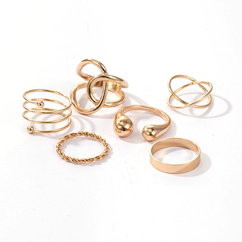 Geometric Cross Rings | Simple Wear 6 Rings | KayEssence