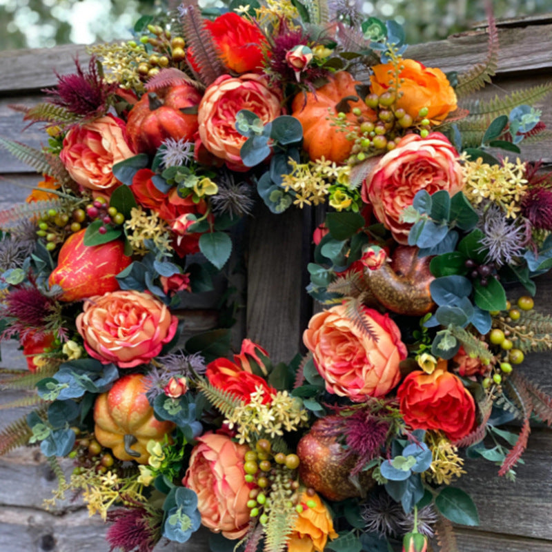Halloween Pumpkin Wreath | Peony Pumpkin Wreath | KayEssence