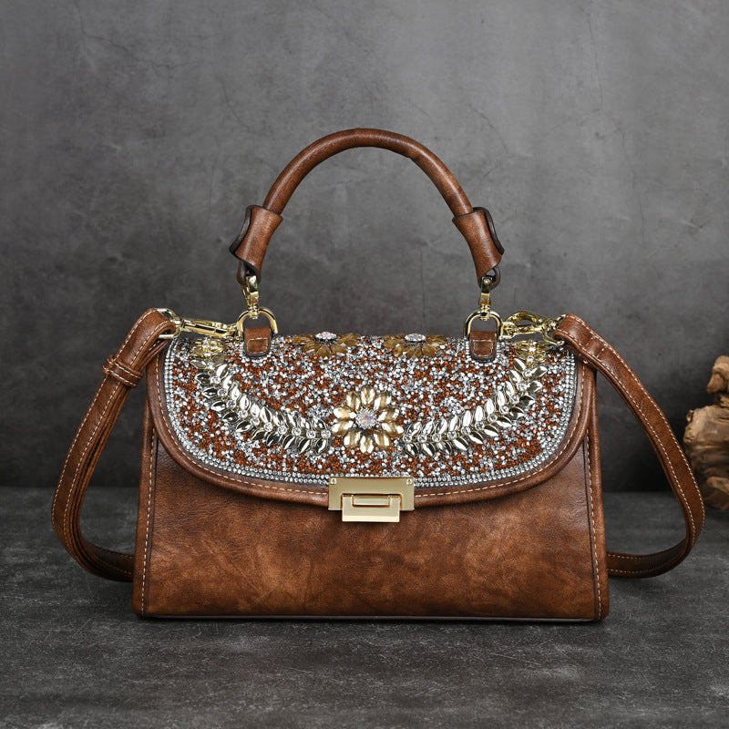Women's Shoulder Handbag | Diamond Hand Retro Bag | KayEssence