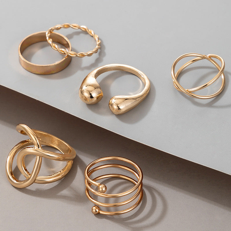 Geometric Cross Rings | Simple Wear 6 Rings | KayEssence