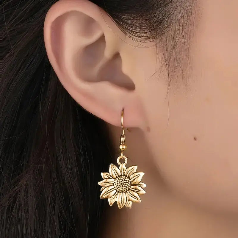 Huitan Drop Earrings | Trendy Sunflower Earrings | KayEssence