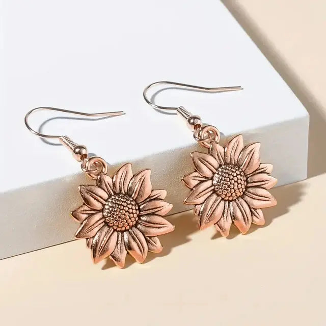 Huitan Drop Earrings | Trendy Sunflower Earrings | KayEssence