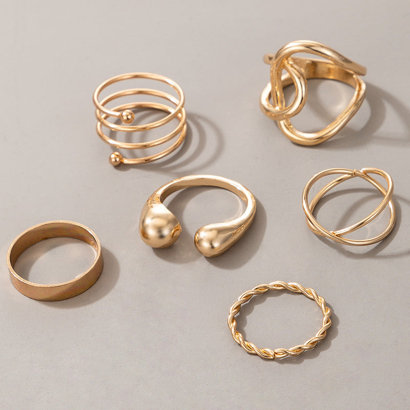 Geometric Cross Rings | Simple Wear 6 Rings | KayEssence