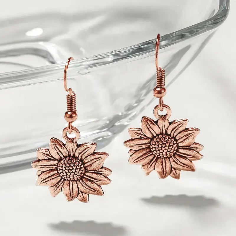 Huitan Drop Earrings | Trendy Sunflower Earrings | KayEssence