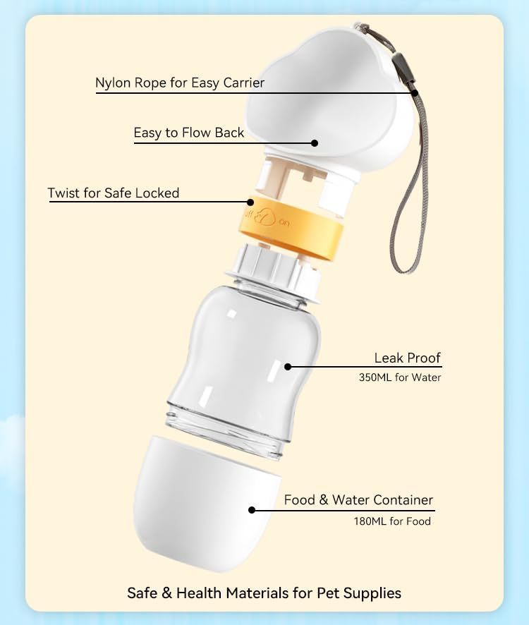 Dog Water Bottle | 200ml Dog Dispenser | KayEssence