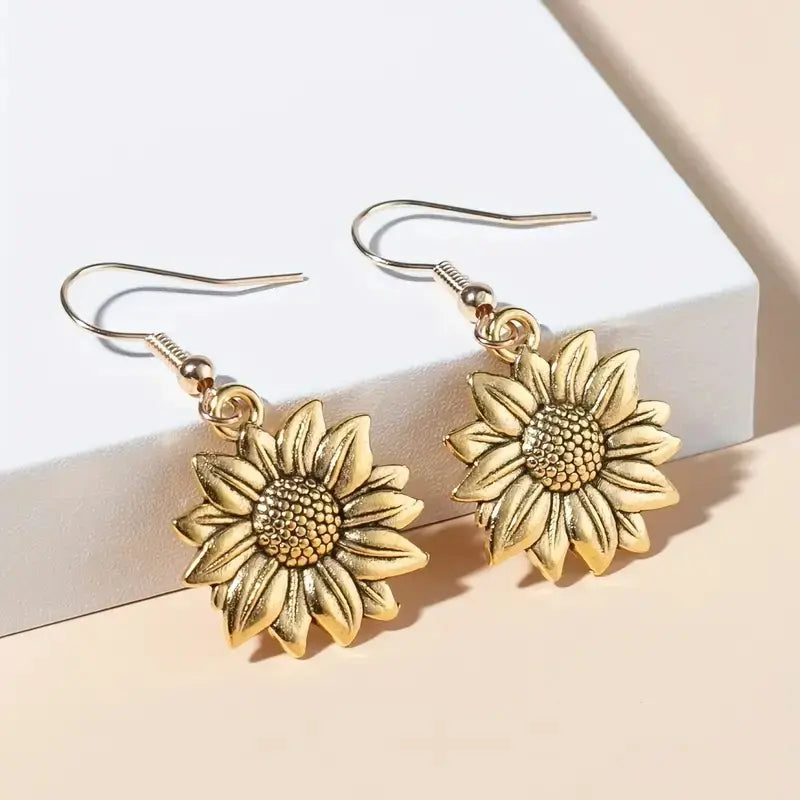 Huitan Drop Earrings | Trendy Sunflower Earrings | KayEssence
