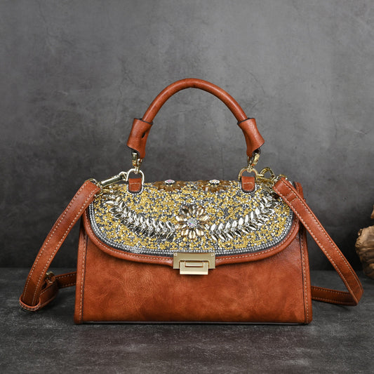 Women's Shoulder Handbag | Diamond Hand Retro Bag | KayEssence