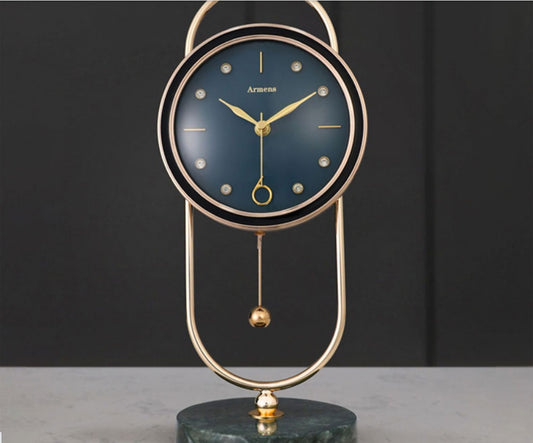 Marble Metal Clock | Home Metal Clock | KayEssence
