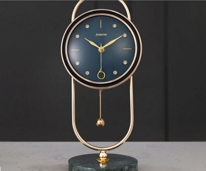 Marble Metal Clock | Home Metal Clock | KayEssence