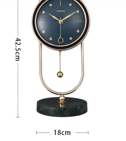 Marble Metal Clock | Home Metal Clock | KayEssence