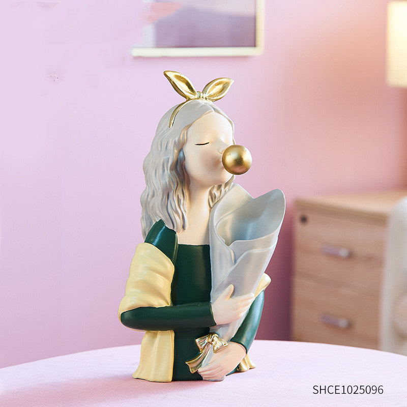 Girl Figurine Resin Sculpture | Home Decor Figurine | KayEssence
