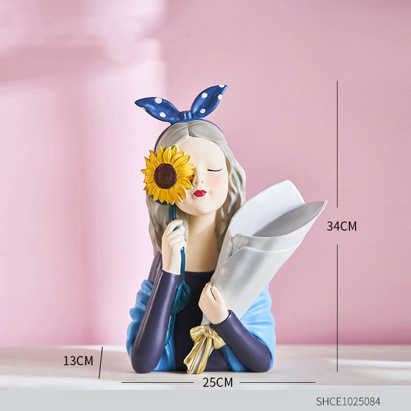 Girl Figurine Resin Sculpture | Home Decor Figurine | KayEssence