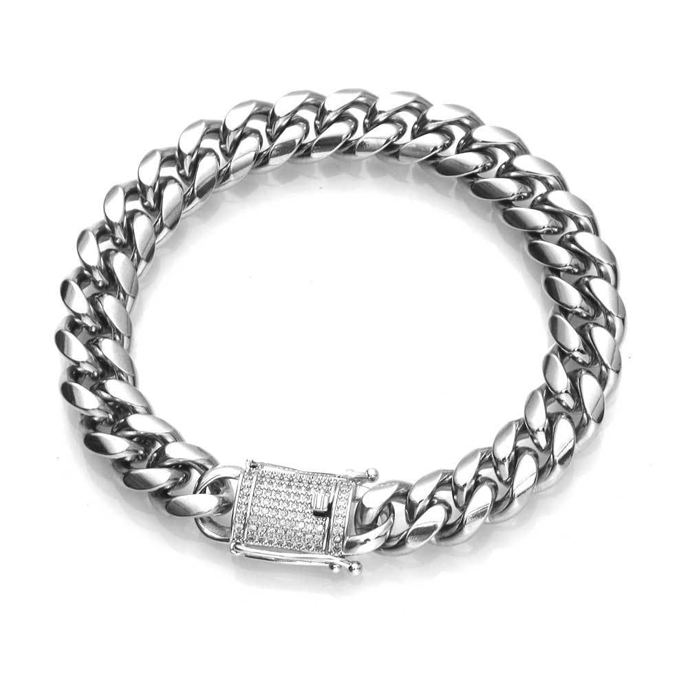 Diamante Buckle Bracelet | Encryption Cuban Bracelet | KayEssence