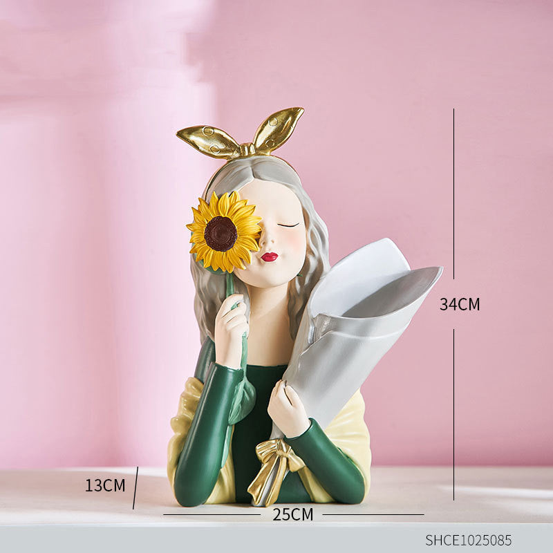 Girl Figurine Resin Sculpture | Home Decor Figurine | KayEssence