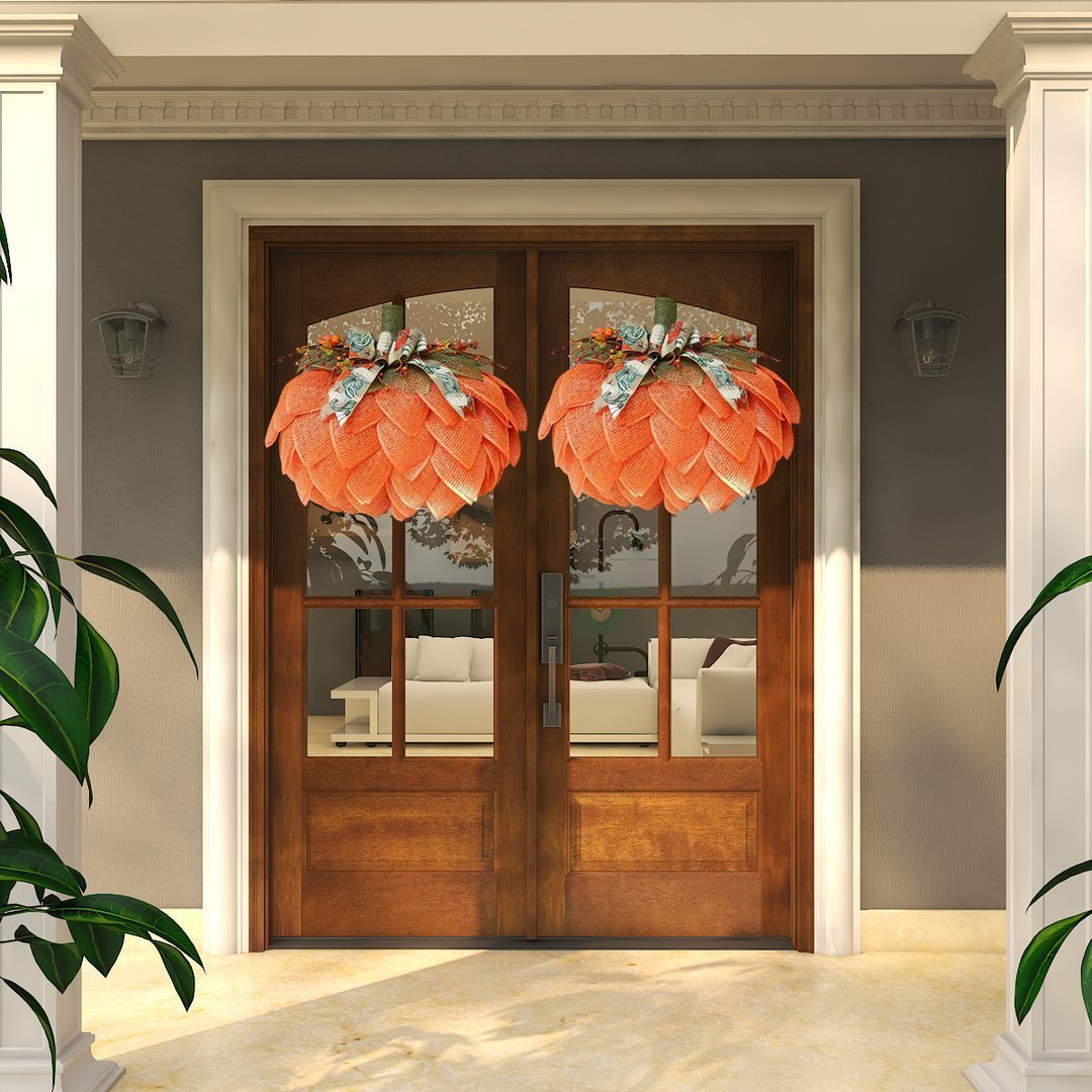 Home Pumpkin Wreath | Front Door Pumpkin Wreath | KayEssence
