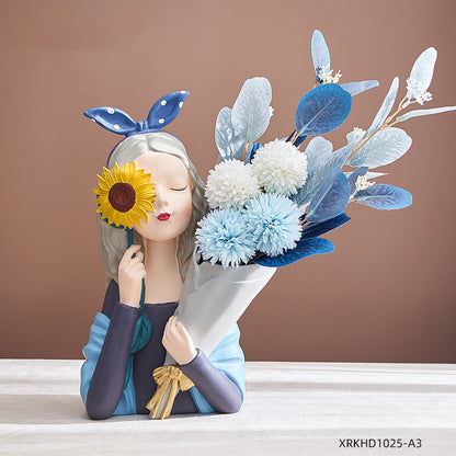 Girl Figurine Resin Sculpture | Home Decor Figurine | KayEssence