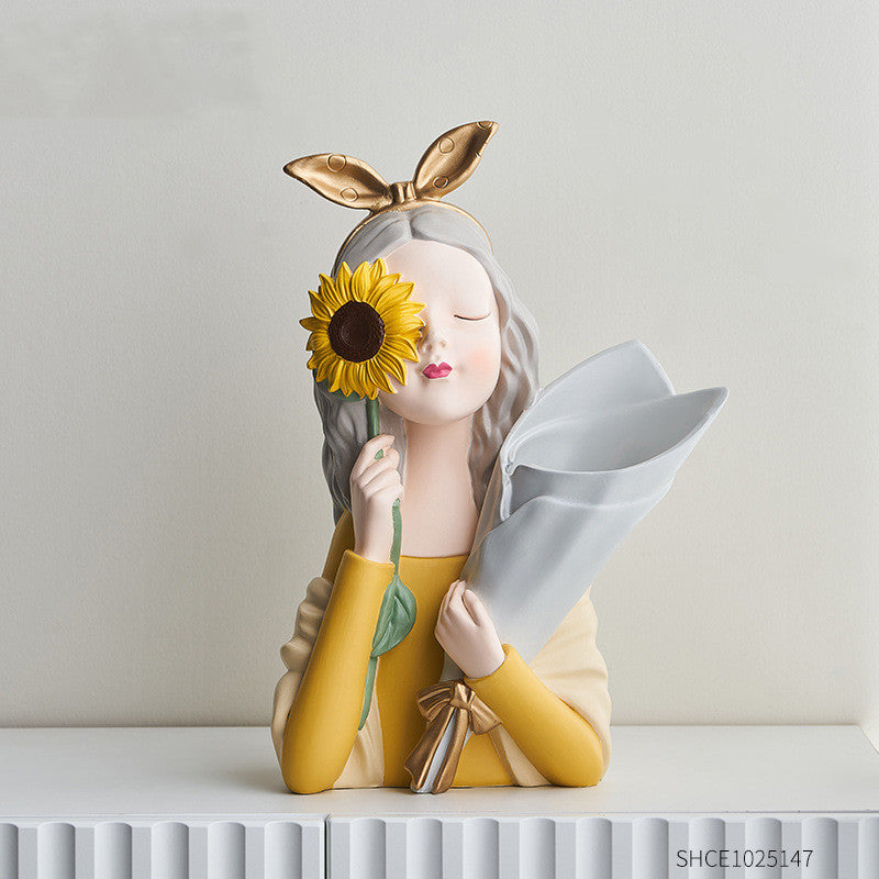 Girl Figurine Resin Sculpture | Home Decor Figurine | KayEssence