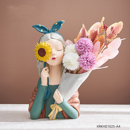 Girl Figurine Resin Sculpture | Home Decor Figurine | KayEssence
