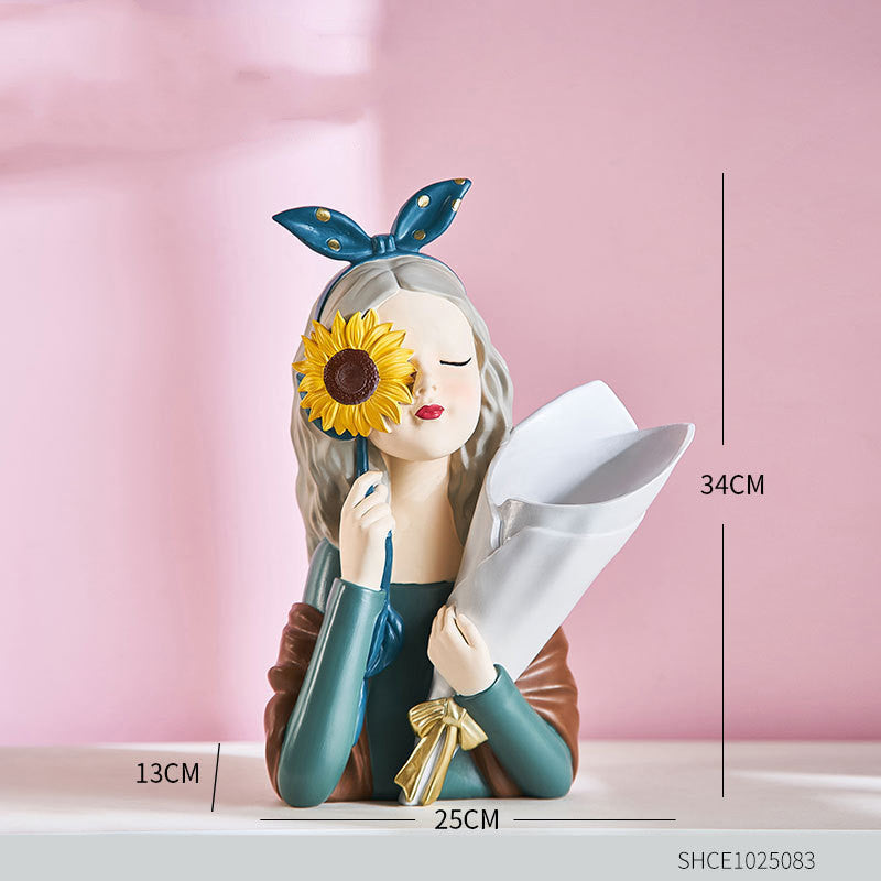 Girl Figurine Resin Sculpture | Home Decor Figurine | KayEssence