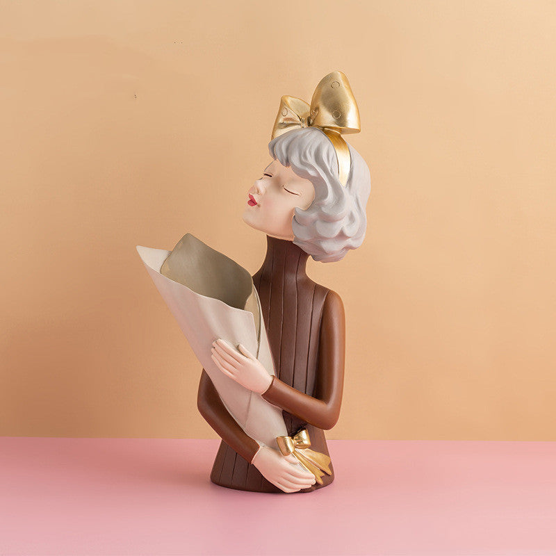 Girl Figurine Resin Sculpture | Home Decor Figurine | KayEssence