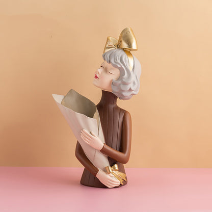Girl Figurine Resin Sculpture | Home Decor Figurine | KayEssence