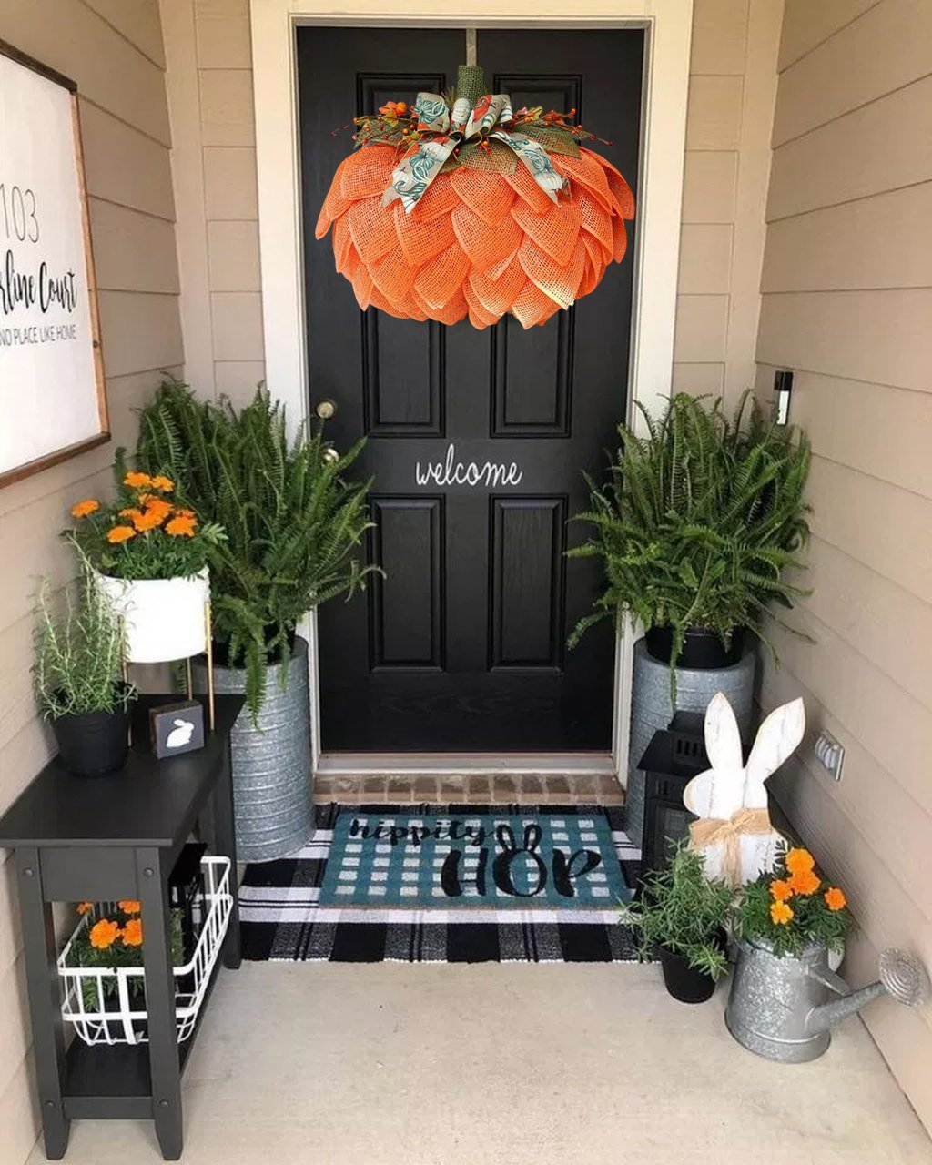 Home Pumpkin Wreath | Front Door Pumpkin Wreath | KayEssence
