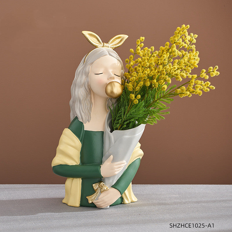 Girl Figurine Resin Sculpture | Home Decor Figurine | KayEssence