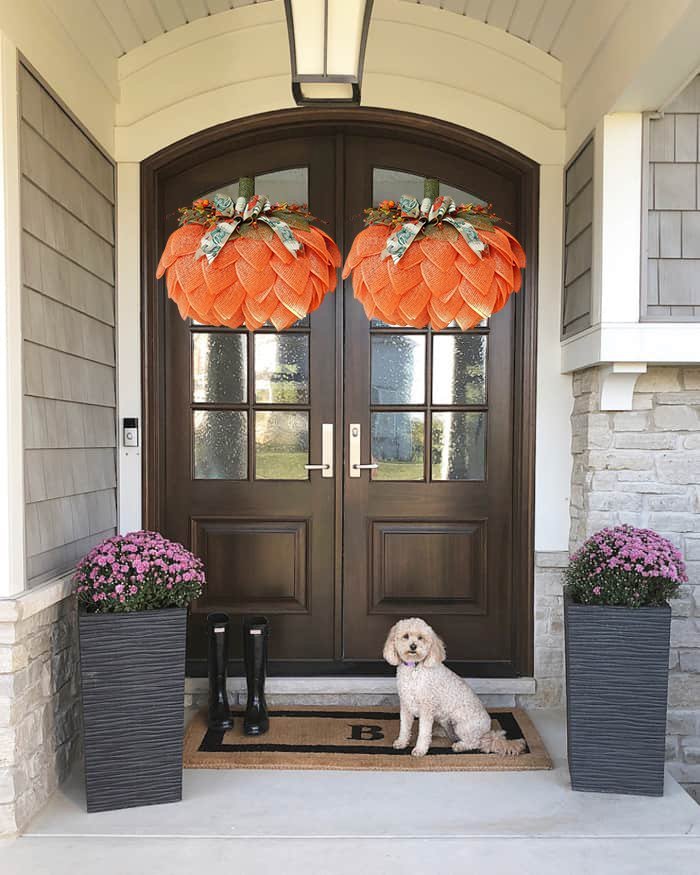 Home Pumpkin Wreath | Front Door Pumpkin Wreath | KayEssence