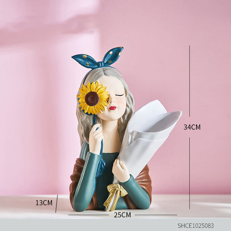 Girl Figurine Resin Sculpture | Home Decor Figurine | KayEssence