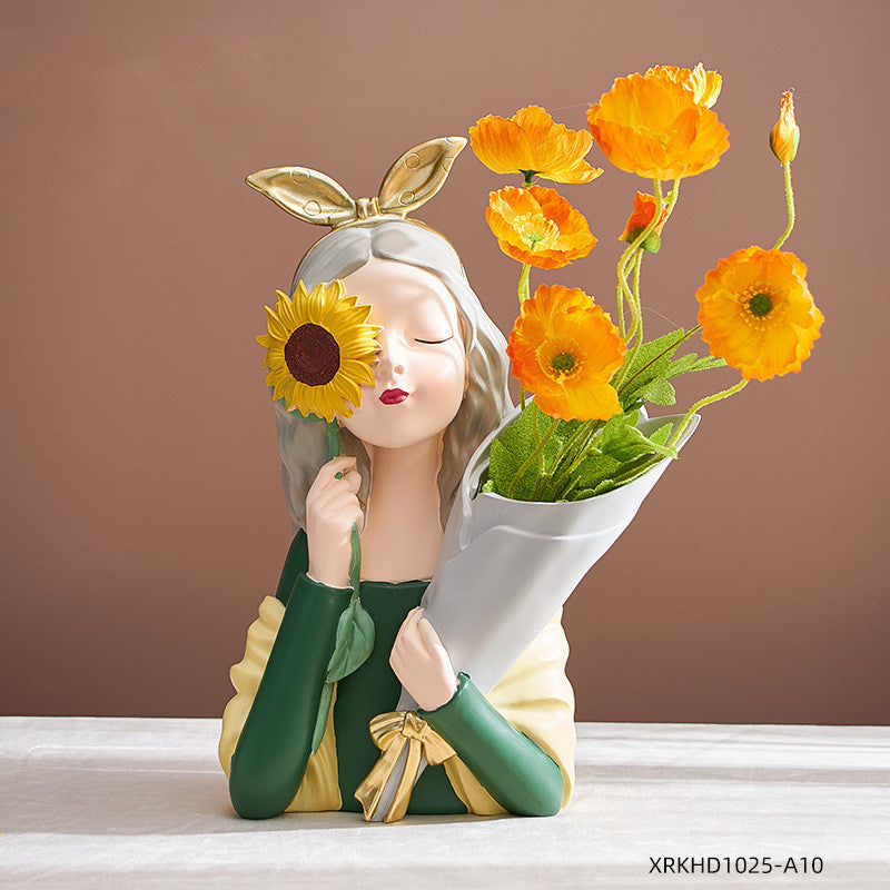 Girl Figurine Resin Sculpture | Home Decor Figurine | KayEssence