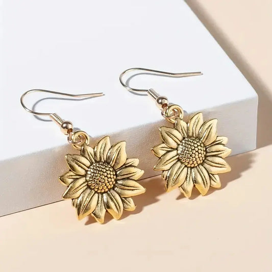 Huitan Drop Earrings | Trendy Sunflower Earrings | KayEssence